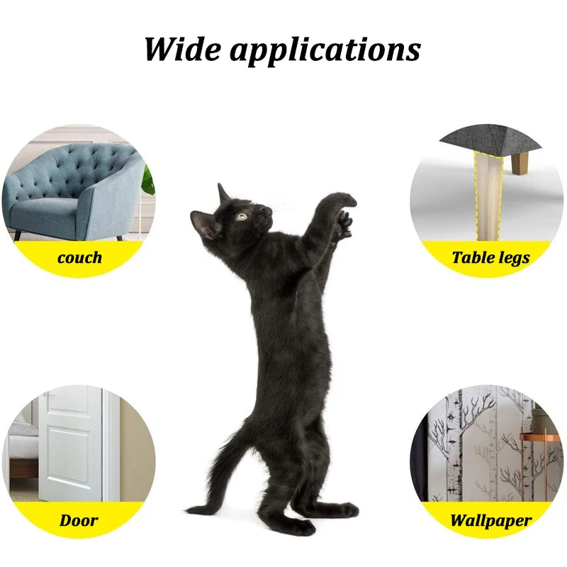 2Pcs Cat Scratch Sofa Protection Pads Self-Adhesive Pet Furniture Protectors Cover Anti-Cat Scratch Couch Guard Pads Stickers