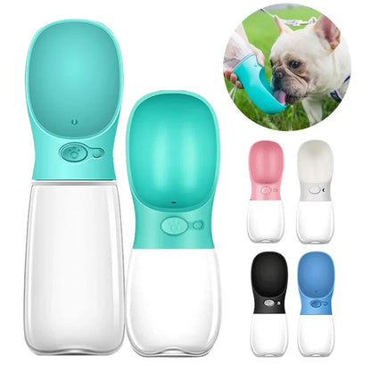 Portable Pet Water Bottle with Bowl – 350ml/550ml Travel Essentials