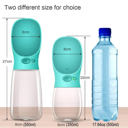 Portable Pet Water Bottle with Bowl – 350ml/550ml Travel Essentials