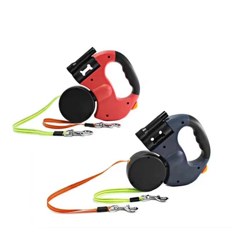 LED Automatic Retractable Traction Rope with Two-Headed and Plastic Bag Box Dog Leash Dog Chain Pet Supplies Dog Accessories